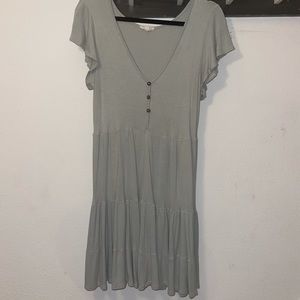 Mint rubbed ruffle dress